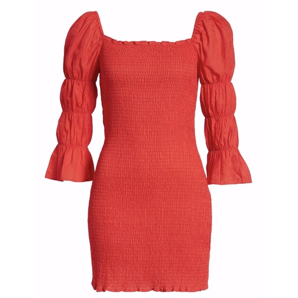 J.O.A Smock Puffed Bodycon Mini Dress - Picture 7 of 14